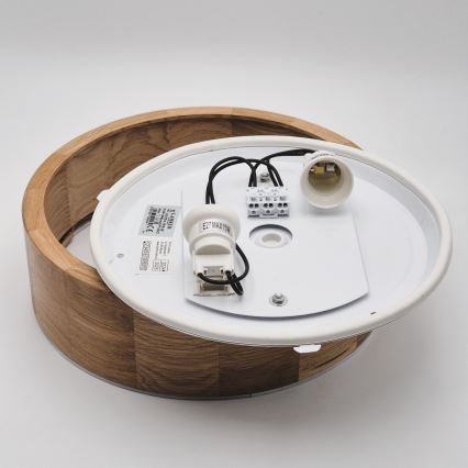 Kup. zidna svetiljka OAK 2xE27/15W/230V IP54 hrast ø 27 cm