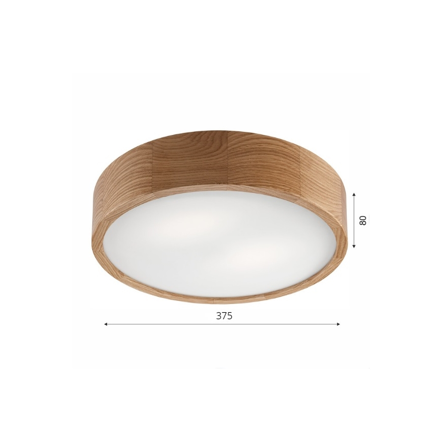 Plafonjera OAK 2xE27/60W/230V hrast ø 37,5 cm