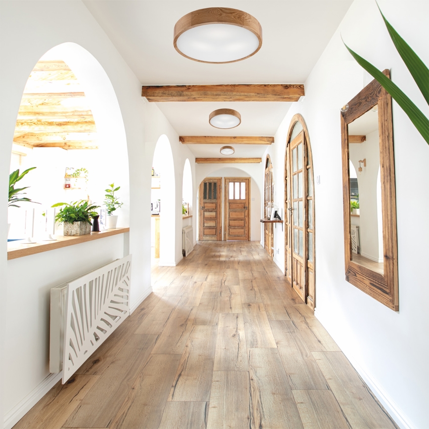 Plafonjera OAK 3xE27/60W/230V hrast ø 47,5 cm