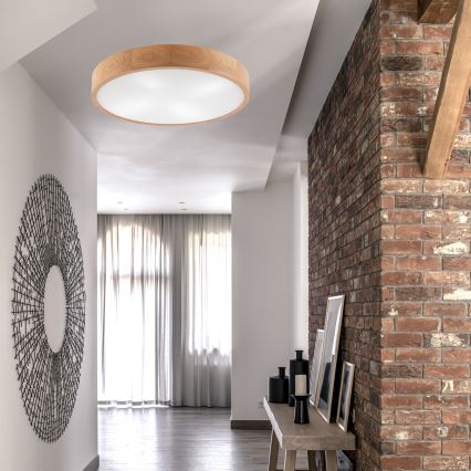 Plafonjera OAK 4xE27/60W/230V ø 57,5 cm hrast