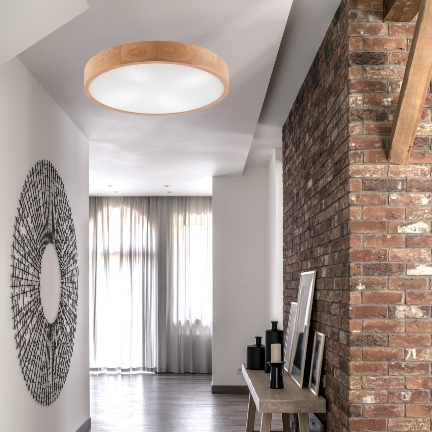 Plafonjera OAK 4xE27/60W/230V ø 57,5 cm hrast