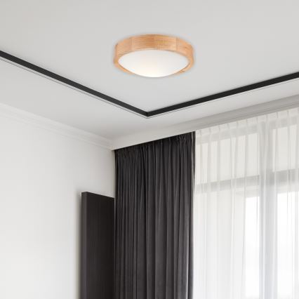 Plafonjera OAK SLIM 1xE27/60W/230V hrast ø 27 cm