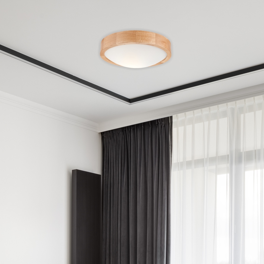 Plafonjera OAK SLIM 1xE27/60W/230V hrast ø 27 cm