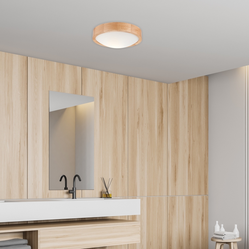 Plafonjera OAK SLIM 1xE27/60W/230V hrast ø 27 cm