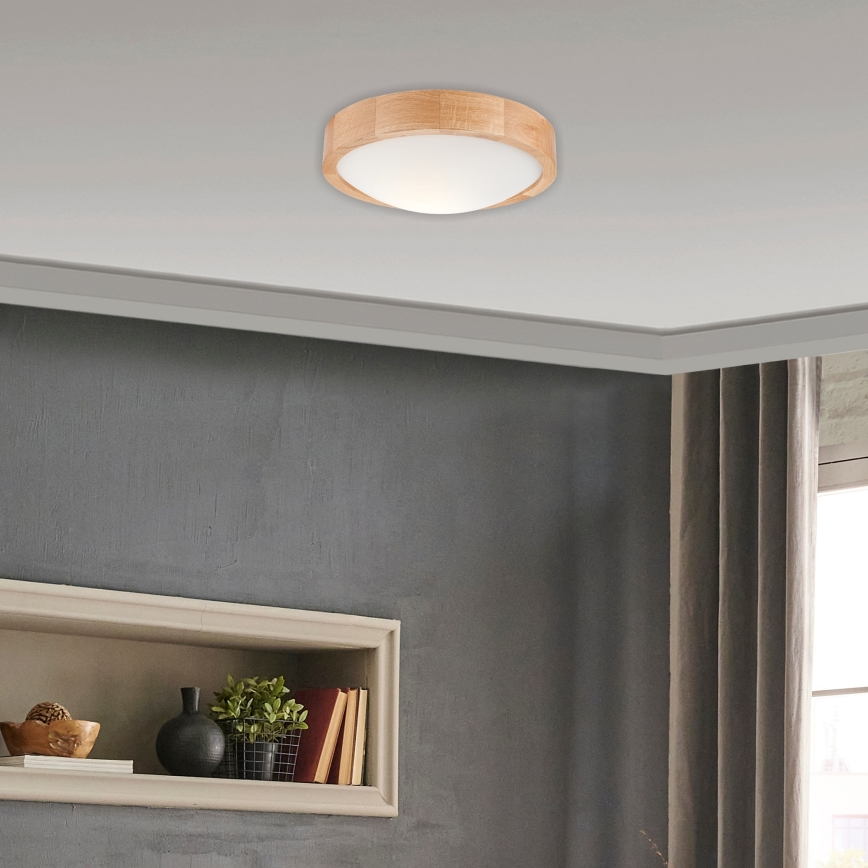 Plafonjera OAK SLIM 1xE27/60W/230V hrast ø 27 cm