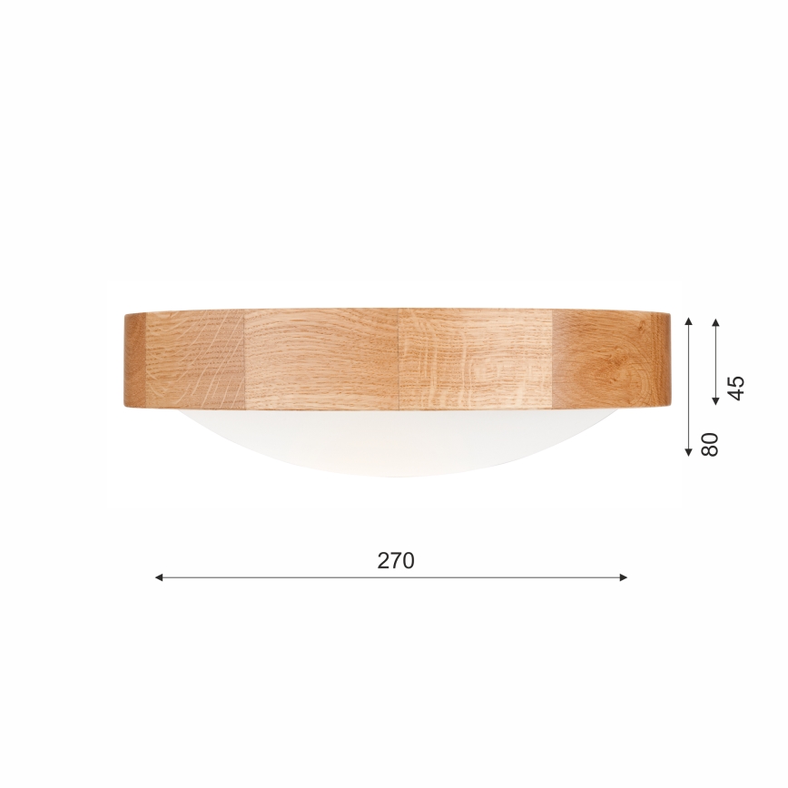Plafonjera OAK SLIM 1xE27/60W/230V hrast ø 27 cm