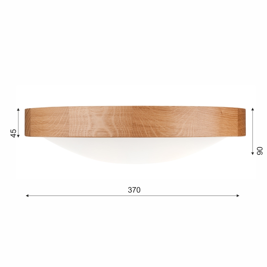 Plafonjera OAK SLIM 2xE27/60W/230V hrast ø 37 cm