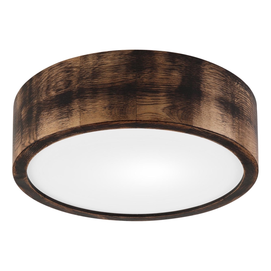 Plafonjera OAK SMOKY 1xE27/15W/230V ø 27,5 cm hrast/tam. smeđa