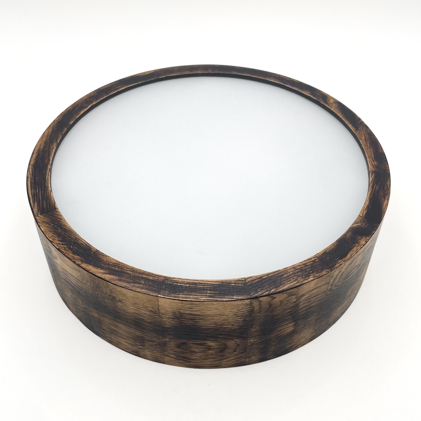 Plafonjera OAK SMOKY 1xE27/15W/230V ø 27,5 cm hrast/tam. smeđa