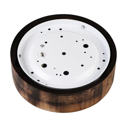 Plafonjera OAK SMOKY 1xE27/15W/230V ø 27,5 cm hrast/tam. smeđa