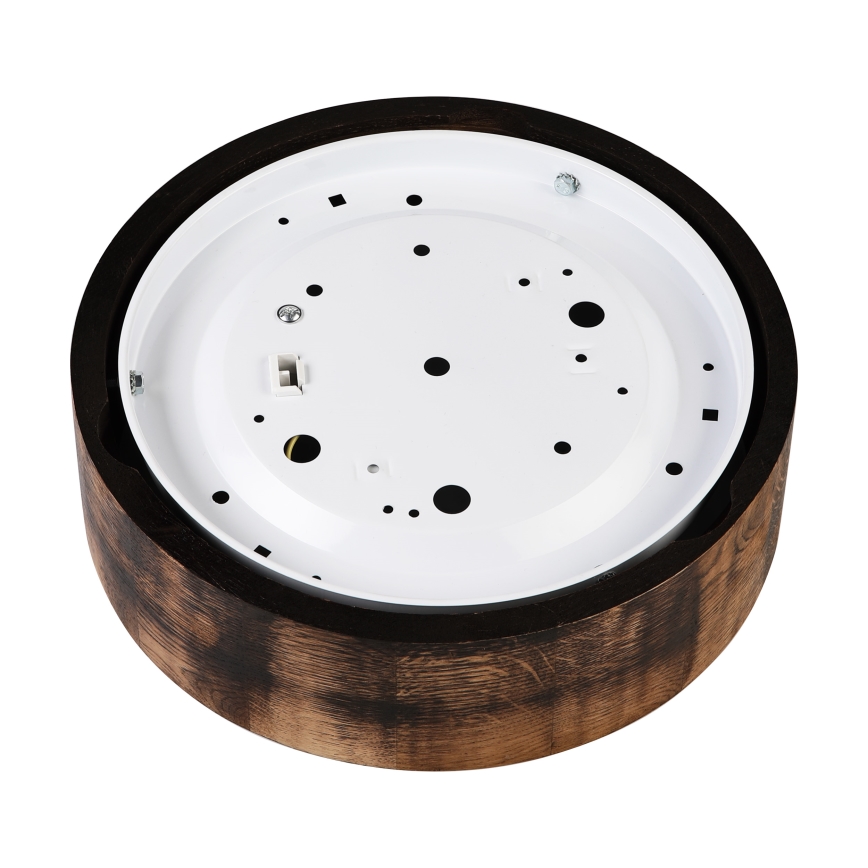 Plafonjera OAK SMOKY 1xE27/15W/230V ø 27,5 cm hrast/tam. smeđa