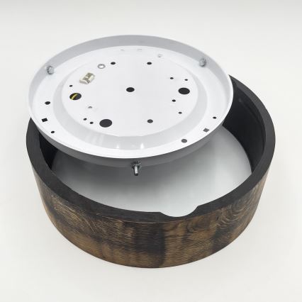 Plafonjera OAK SMOKY 1xE27/15W/230V ø 27,5 cm hrast/tam. smeđa