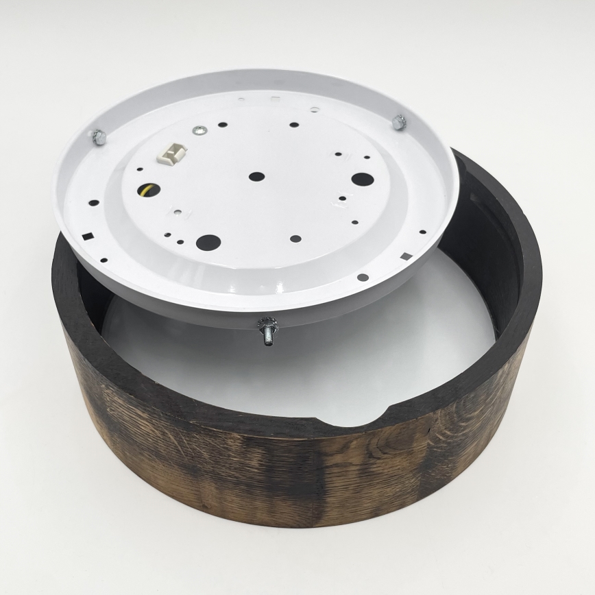 Plafonjera OAK SMOKY 1xE27/15W/230V ø 27,5 cm hrast/tam. smeđa