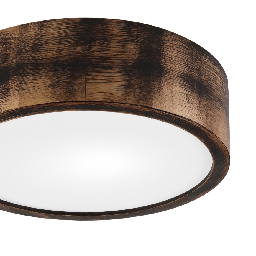 Plafonjera OAK SMOKY 1xE27/15W/230V ø 27,5 cm hrast/tam. smeđa