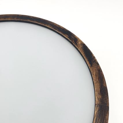 Plafonjera OAK SMOKY 1xE27/15W/230V ø 27,5 cm hrast/tam. smeđa