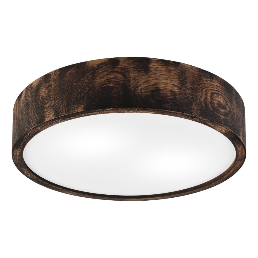 Plafonjera OAK SMOKY 2xE27/15W/230V ø 37,5 cm hrast/tam. smeđa