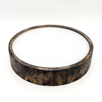 Plafonjera OAK SMOKY 2xE27/15W/230V ø 37,5 cm hrast/tam. smeđa