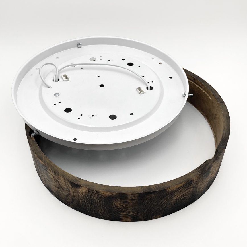 Plafonjera OAK SMOKY 2xE27/15W/230V ø 37,5 cm hrast/tam. smeđa