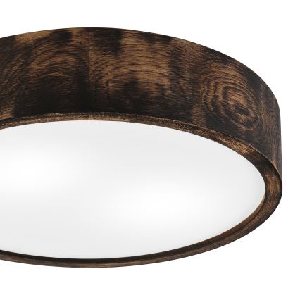 Plafonjera OAK SMOKY 2xE27/15W/230V ø 37,5 cm hrast/tam. smeđa
