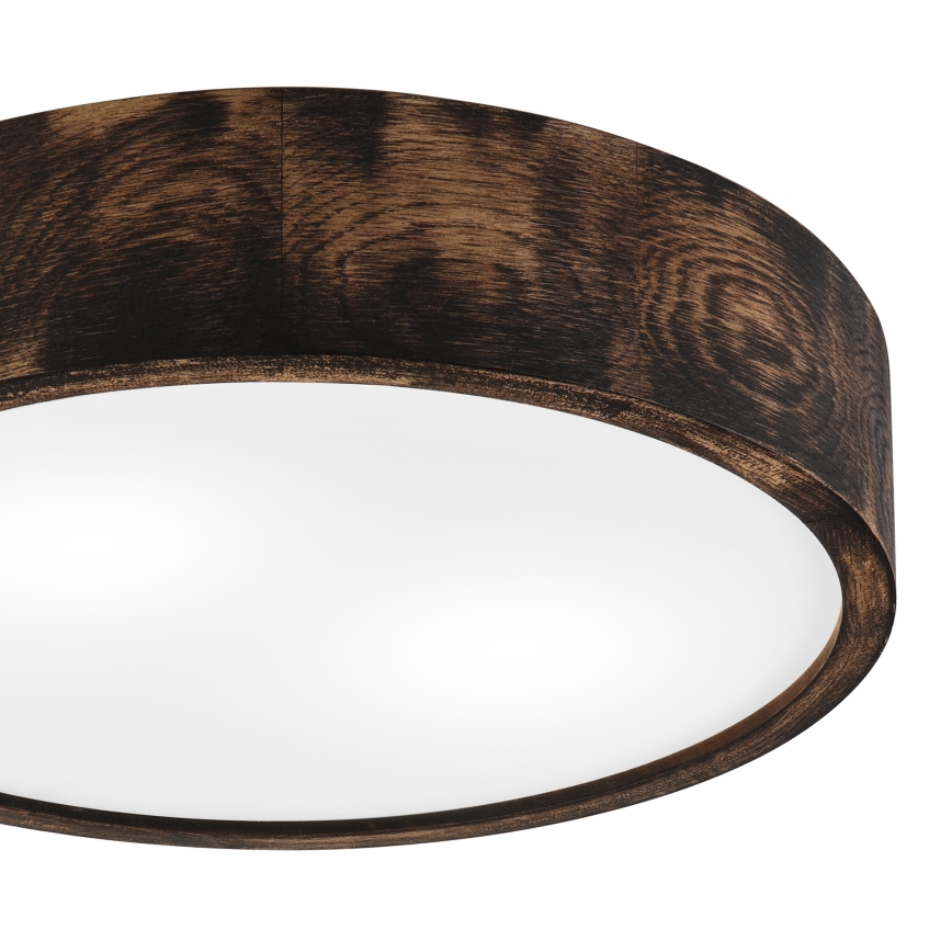 Plafonjera OAK SMOKY 2xE27/15W/230V ø 37,5 cm hrast/tam. smeđa