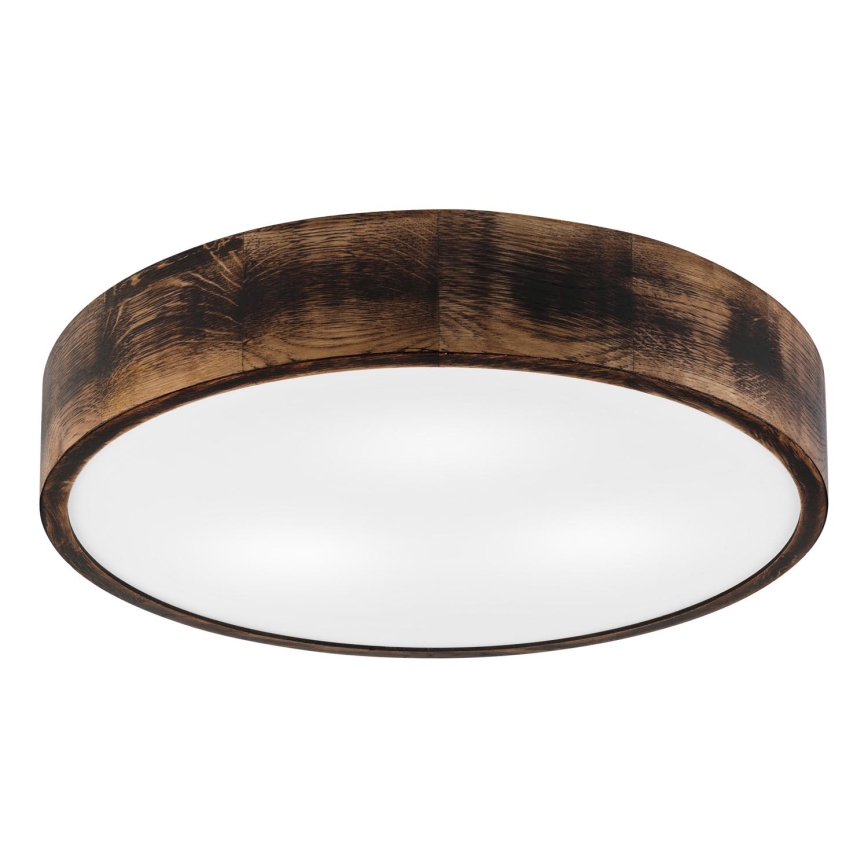 Plafonjera OAK SMOKY 3xE27/15W/230V ø 47,5 cm hrast/tam. smeđa