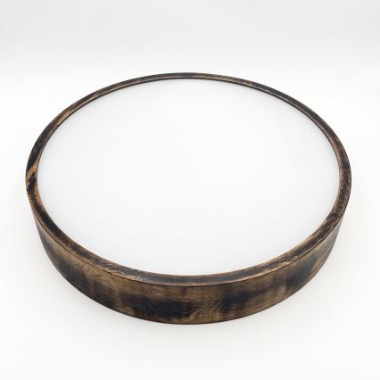 Plafonjera OAK SMOKY 3xE27/15W/230V ø 47,5 cm hrast/tam. smeđa