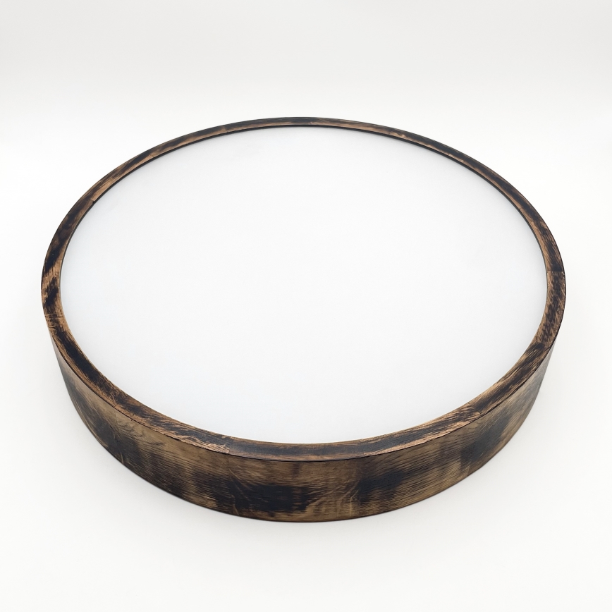 Plafonjera OAK SMOKY 3xE27/15W/230V ø 47,5 cm hrast/tam. smeđa