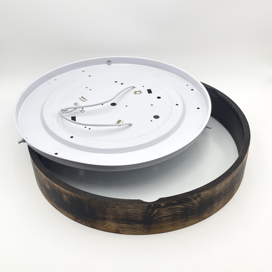 Plafonjera OAK SMOKY 3xE27/15W/230V ø 47,5 cm hrast/tam. smeđa