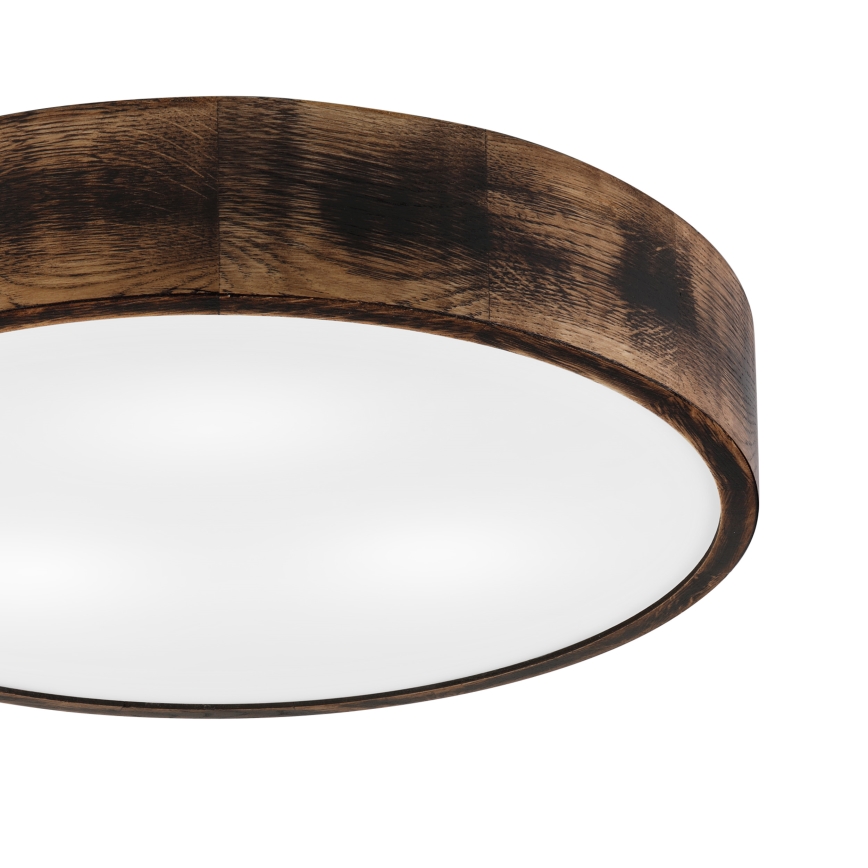 Plafonjera OAK SMOKY 3xE27/15W/230V ø 47,5 cm hrast/tam. smeđa