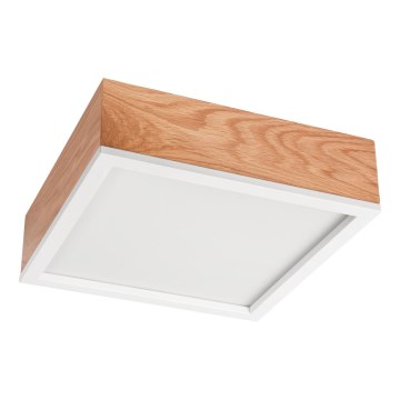 Plafonjera OAK SQUARE 2xE27/15W/230V 31x31 cm hrast/bela