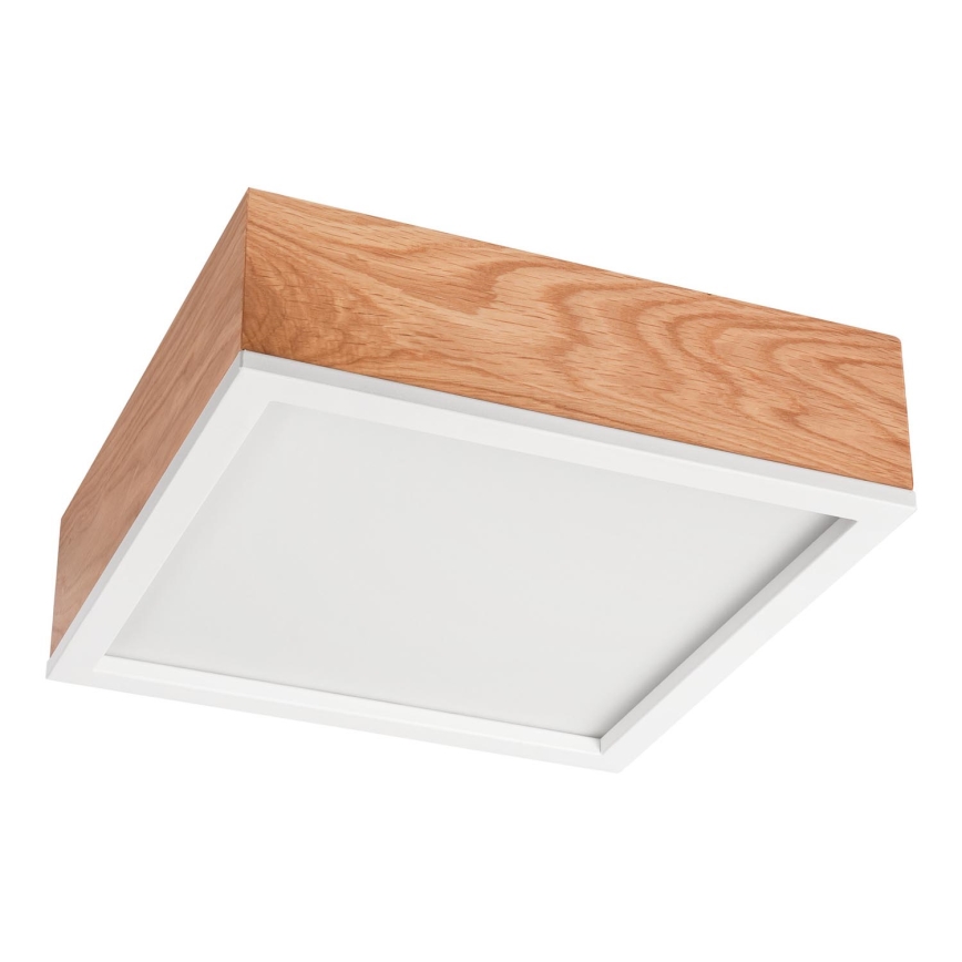 Plafonjera OAK SQUARE 2xE27/15W/230V 31x31 cm hrast/bela