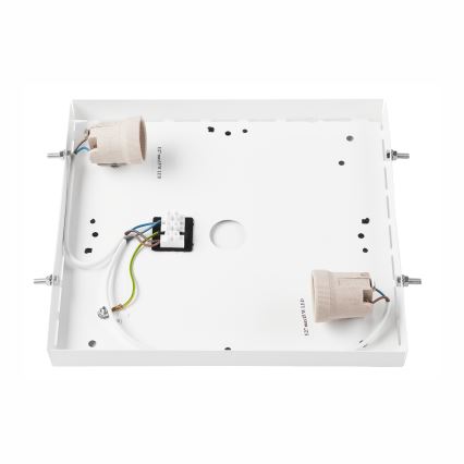 Plafonjera OAK SQUARE 2xE27/15W/230V 31x31 cm hrast/bela