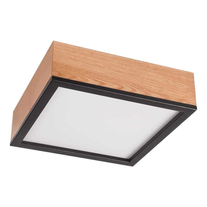 Plafonjera OAK SQUARE 2xE27/15W/230V 31x31 cm hrast/crni