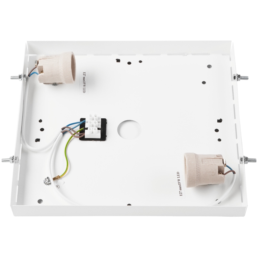 Plafonjera OAK SQUARE 2xE27/15W/230V 31x31 cm hrast/crni