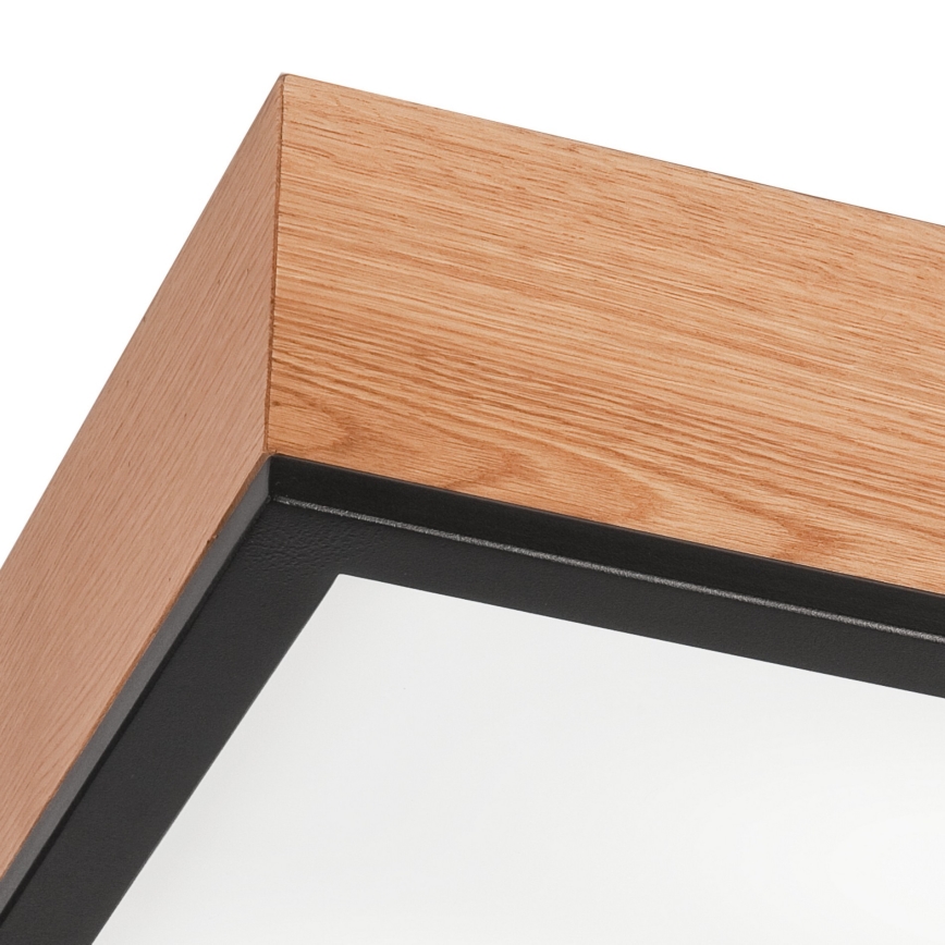 Plafonjera OAK SQUARE 2xE27/15W/230V 31x31 cm hrast/crni