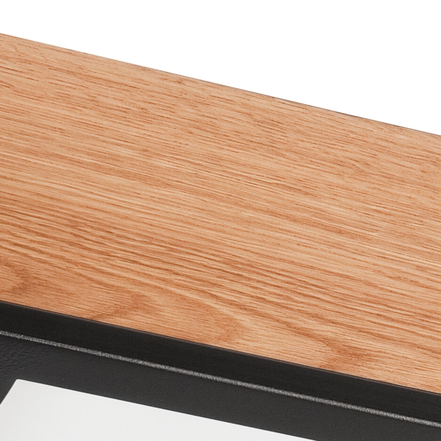 Plafonjera OAK SQUARE 2xE27/15W/230V 31x31 cm hrast/crni