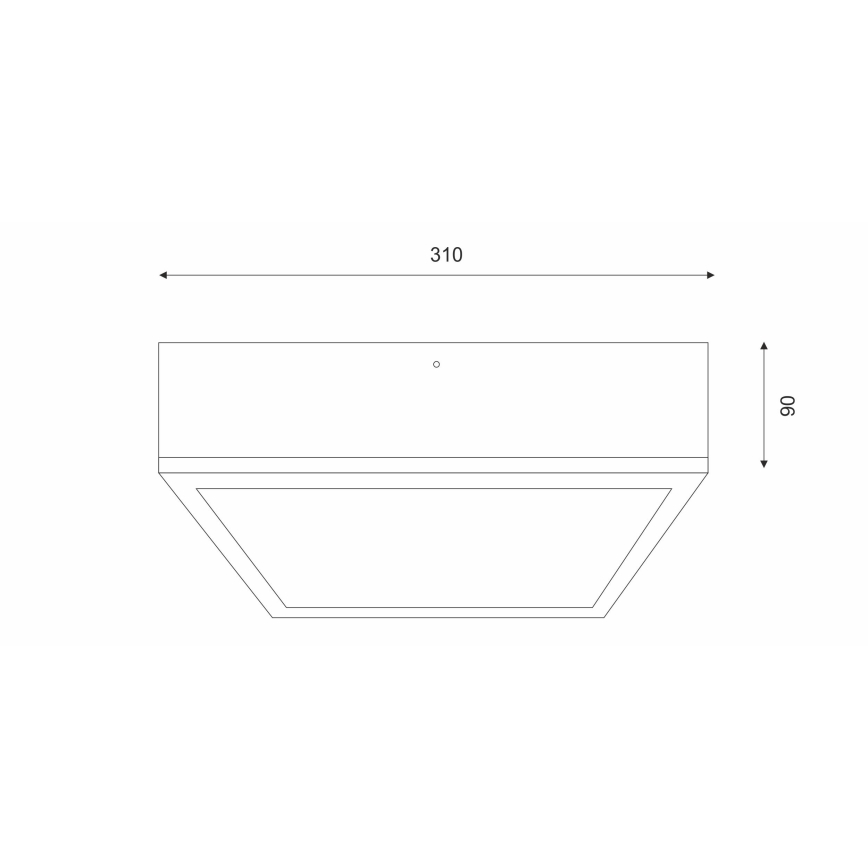 Plafonjera OAK SQUARE 2xE27/15W/230V 31x31 cm hrast/crni