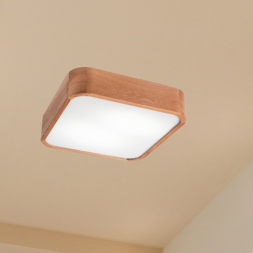 Plafonjera OAK SQUARE 2xE27/15W/230V 35x35 cm hrast