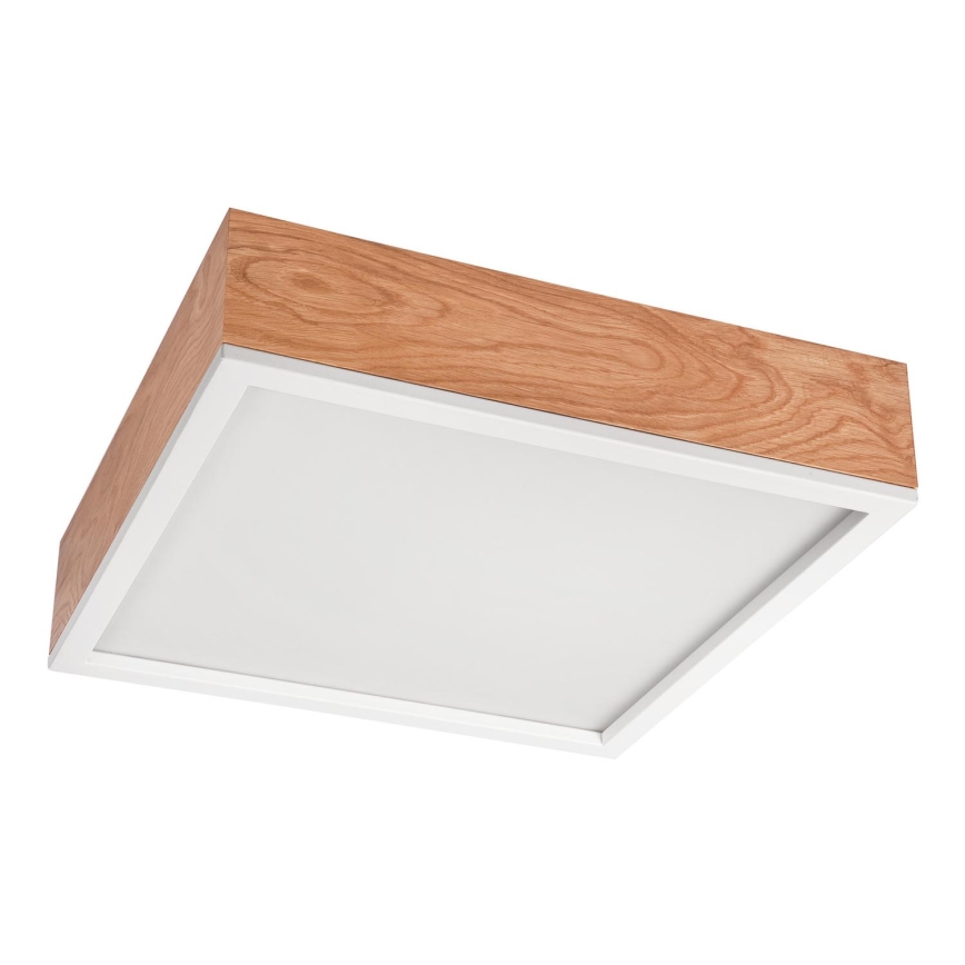 Plafonjera OAK SQUARE 4xE27/15W/230V 39x39 cm hrast/bela