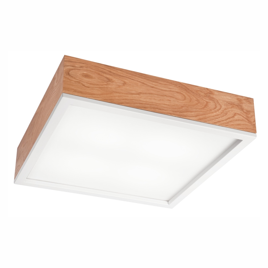 Plafonjera OAK SQUARE 4xE27/15W/230V 39x39 cm hrast/bela