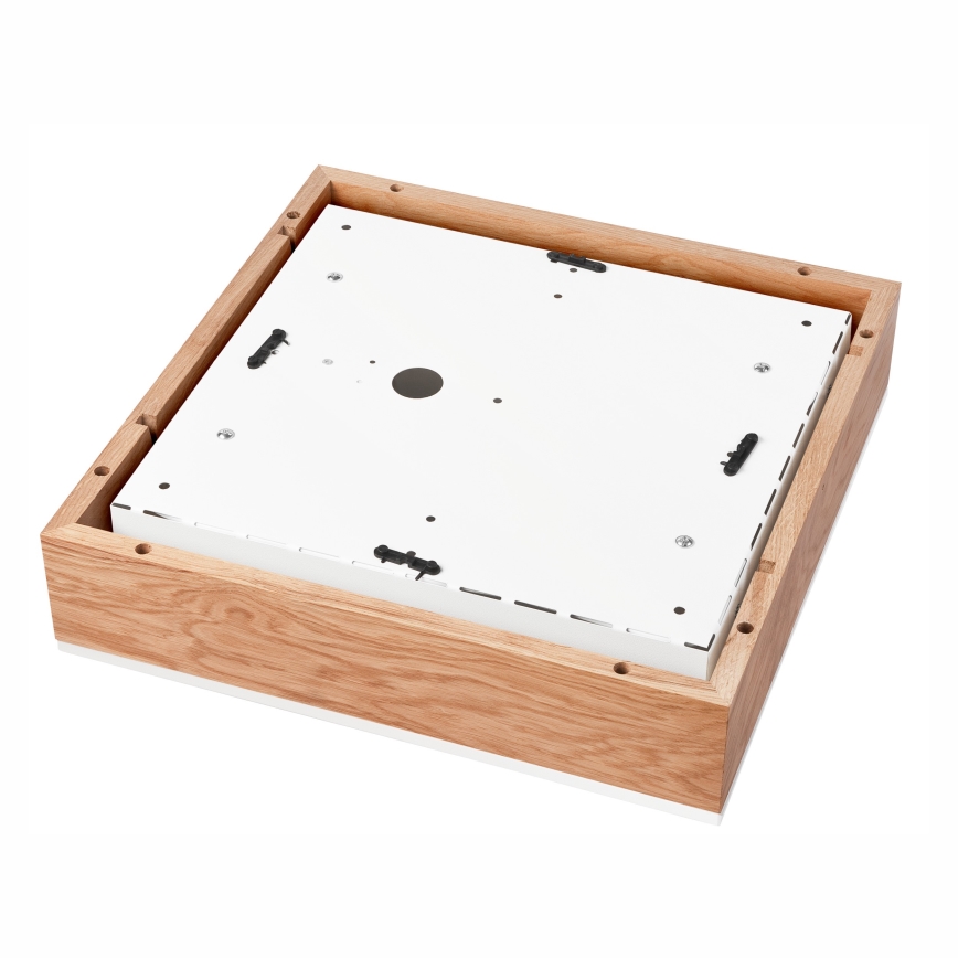 Plafonjera OAK SQUARE 4xE27/15W/230V 39x39 cm hrast/bela