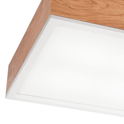 Plafonjera OAK SQUARE 4xE27/15W/230V 39x39 cm hrast/bela
