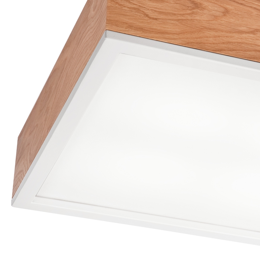 Plafonjera OAK SQUARE 4xE27/15W/230V 39x39 cm hrast/bela