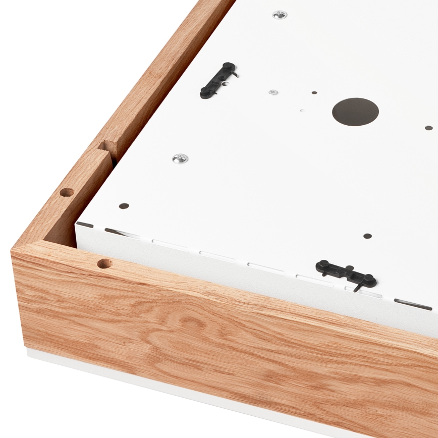 Plafonjera OAK SQUARE 4xE27/15W/230V 39x39 cm hrast/bela