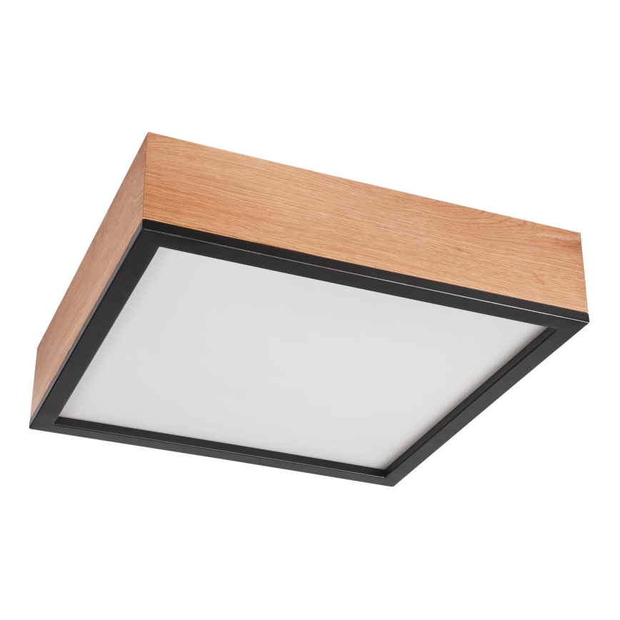 Plafonjera OAK SQUARE 4xE27/15W/230V 39x39 cm hrast/crni