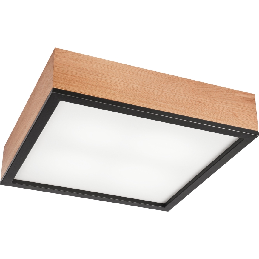Plafonjera OAK SQUARE 4xE27/15W/230V 39x39 cm hrast/crni