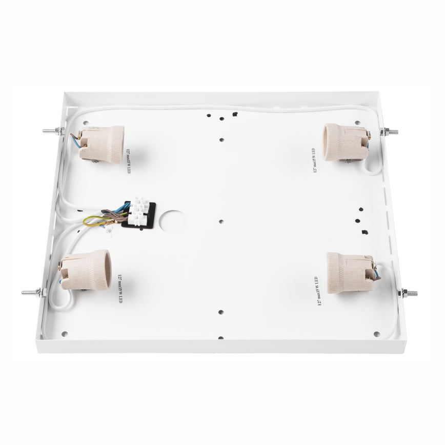 Plafonjera OAK SQUARE 4xE27/15W/230V 39x39 cm hrast/crni