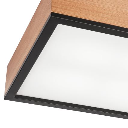 Plafonjera OAK SQUARE 4xE27/15W/230V 39x39 cm hrast/crni