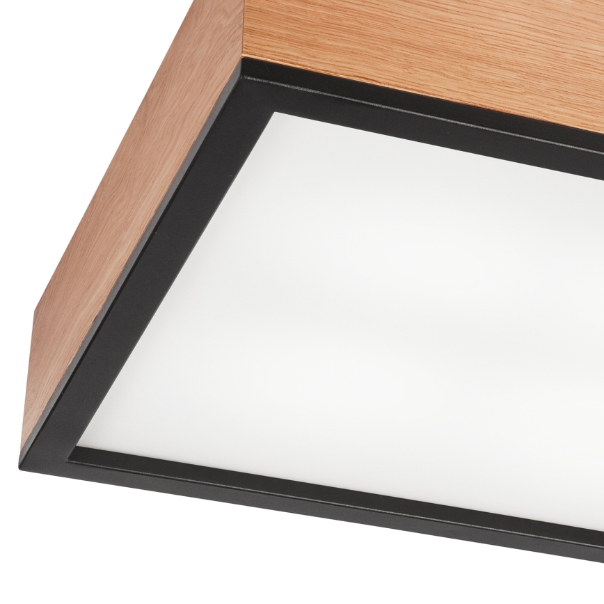 Plafonjera OAK SQUARE 4xE27/15W/230V 39x39 cm hrast/crni