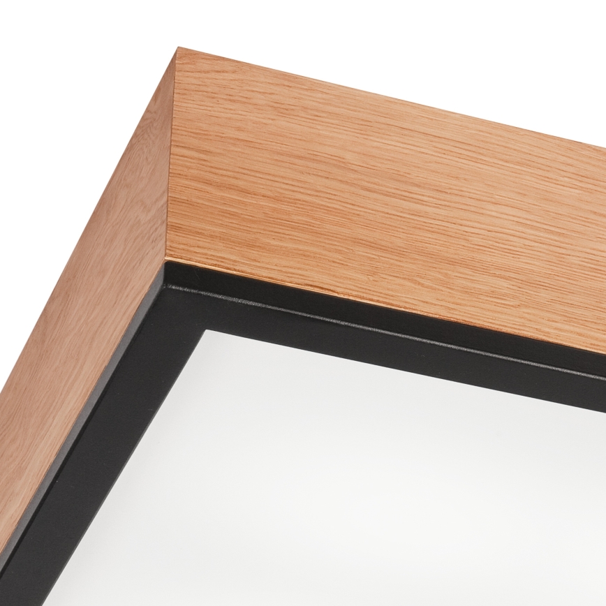 Plafonjera OAK SQUARE 4xE27/15W/230V 39x39 cm hrast/crni
